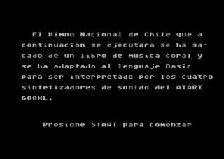 himno nacional de chile demo for Atari 8-bit