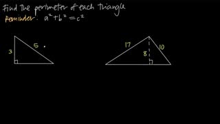 finding perimeter using the pythagorean theorem (KristaKingMath)
