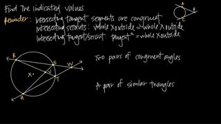 intersecting tangent and secant lines of circles (KristaKingMath)